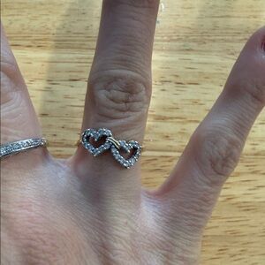 Elegant Gold and Silver Heart Ring